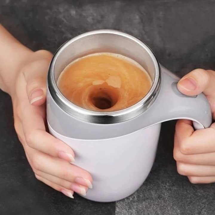 Tasse Mélangeuse Automatique en Acier Inoxydable – Mélange Rapide pour Café, Thé et Boissons Protéinées