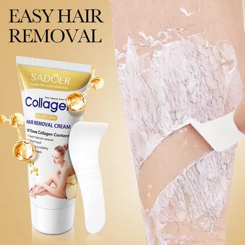 Crème Dépilatoire au Collagène 60 g – Épilation Rapide et Douce pour une Peau Lisse
