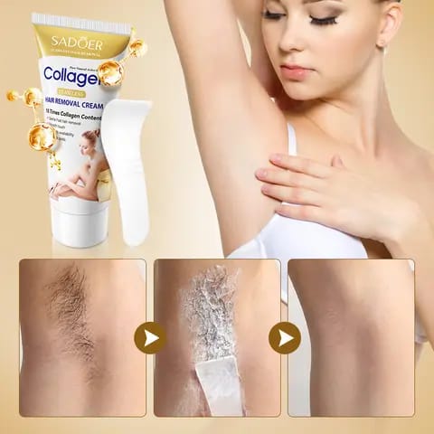 Crème Dépilatoire au Collagène 60 g – Épilation Rapide et Douce pour une Peau Lisse