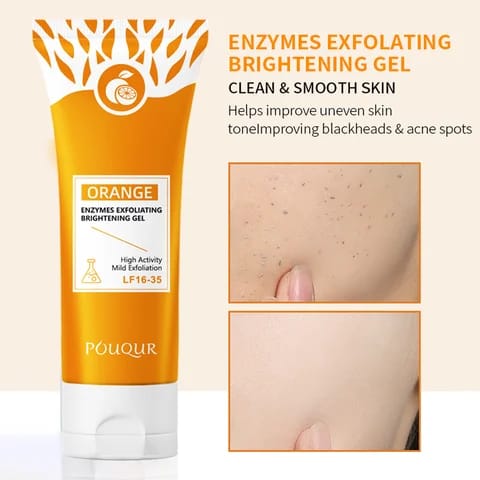 Gel Exfoliant Visage aux Enzymes d’Orange 100 g – Nettoyant Doux pour une Peau Fraîche et Éclatante